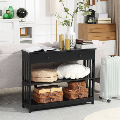 Console Hallway Table with Extra Wide Pull Out Drawer