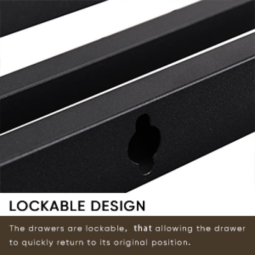 Full Size Bed Frame With Storage Headboard And 2 Drawers, LED Lights Bed With Charging Station, Metal Platform Bed No Noise