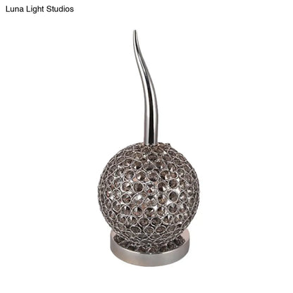 Camilla - Beveled Modern Globe Table Lamp Beveled Crystal Prism LED Night Table Lamp in Brushed Chrome