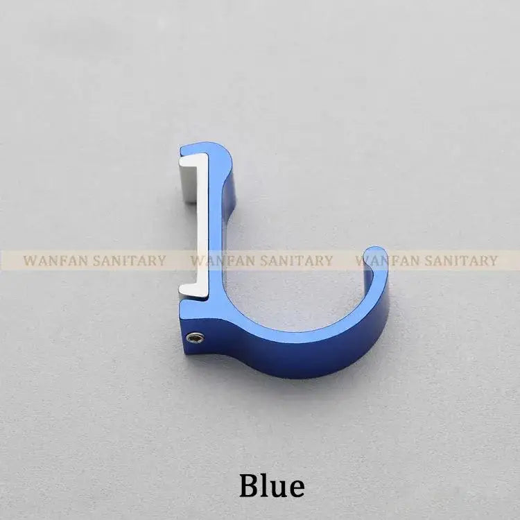 Blue anodized aluminum toilet paper holder with white plastic insert from decorbites candy color metal wall hooks collection