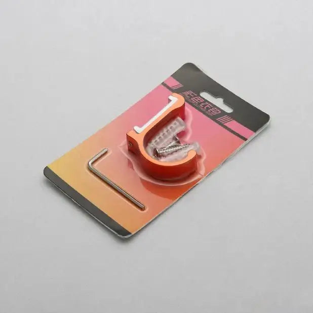 Orange aluminum guitar bridge clamp with screws and hex wrench for decorbites candy color metal wall hooks