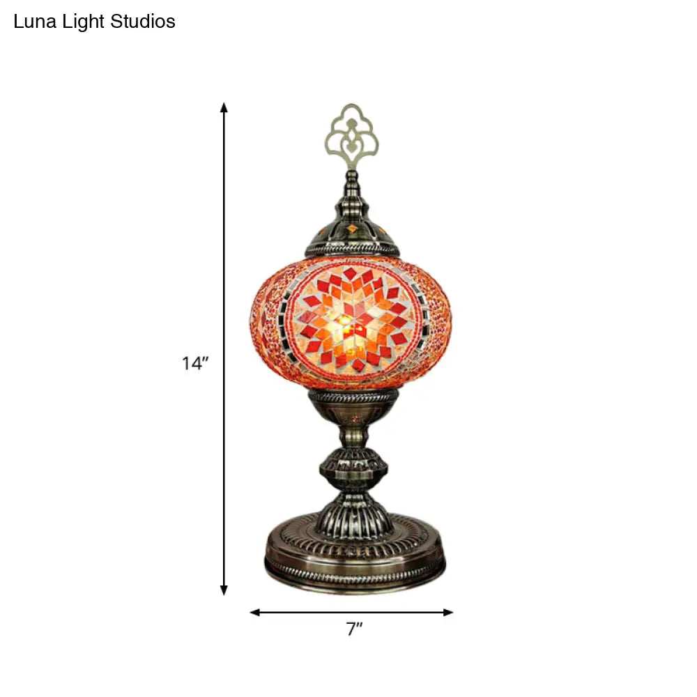 Caroline - Moroccan Oblong Night Light - Stained Art Glass Lamp