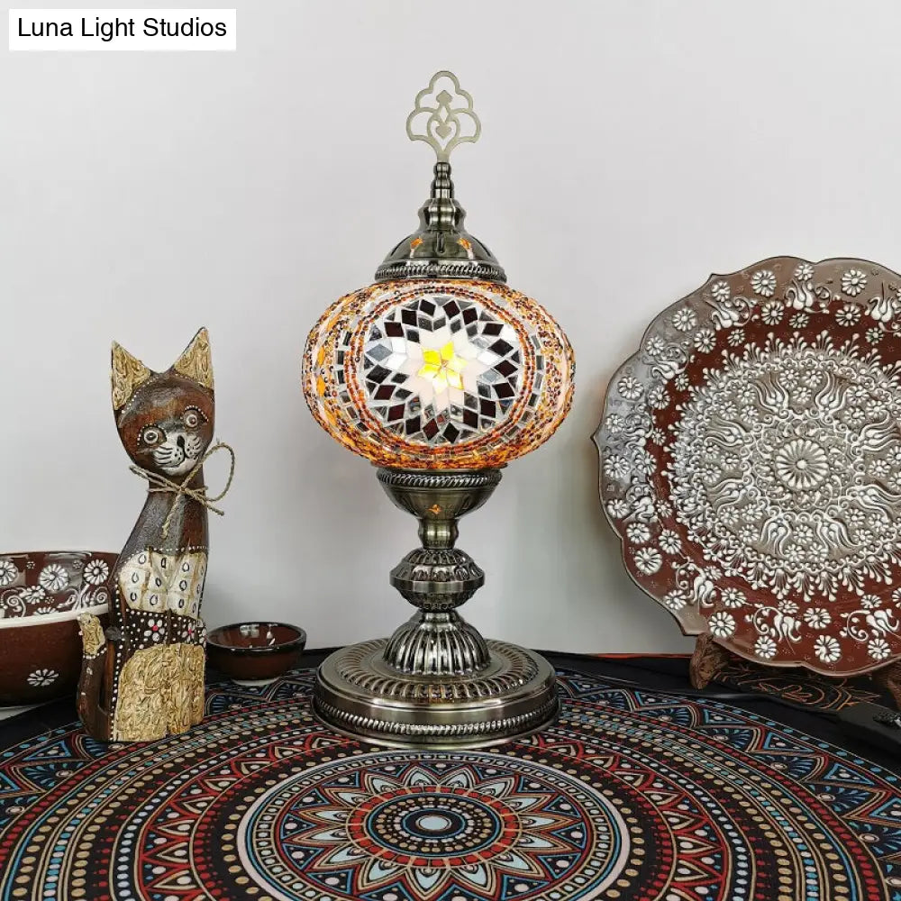 Caroline - Moroccan Oblong Night Light - Stained Art Glass Lamp