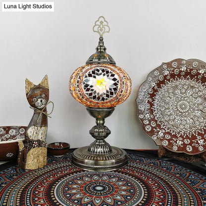 Caroline - Moroccan Oblong Night Light - Stained Art Glass Lamp