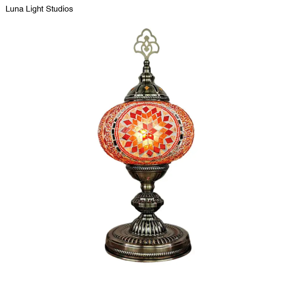 Caroline - Moroccan Oblong Night Light - Stained Art Glass Lamp