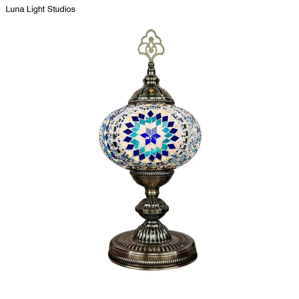 Caroline - Moroccan Oblong Night Light - Stained Art Glass Lamp