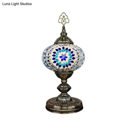 Caroline - Moroccan Oblong Night Light - Stained Art Glass Lamp