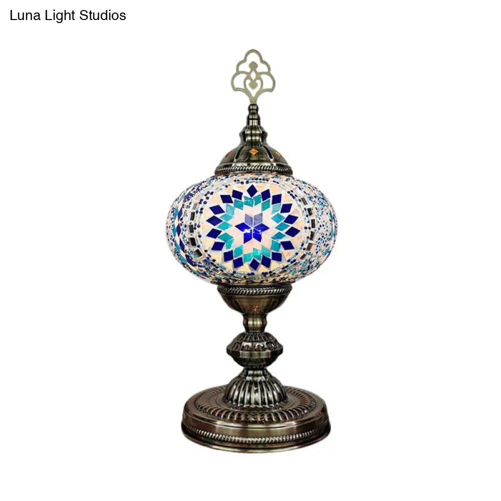 Caroline - Moroccan Oblong Night Light - Stained Art Glass Lamp