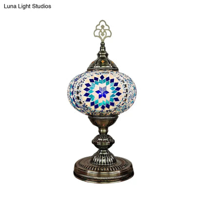 Caroline - Moroccan Oblong Night Light - Stained Art Glass Lamp