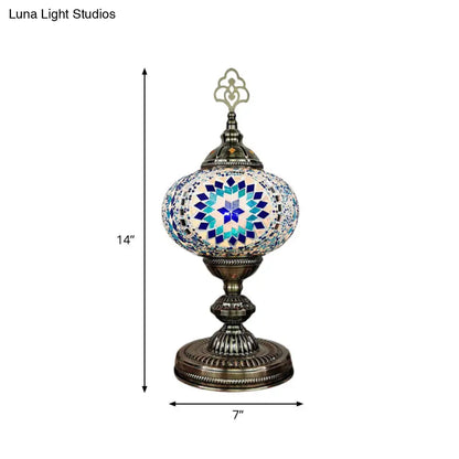Caroline - Moroccan Oblong Night Light - Stained Art Glass Lamp