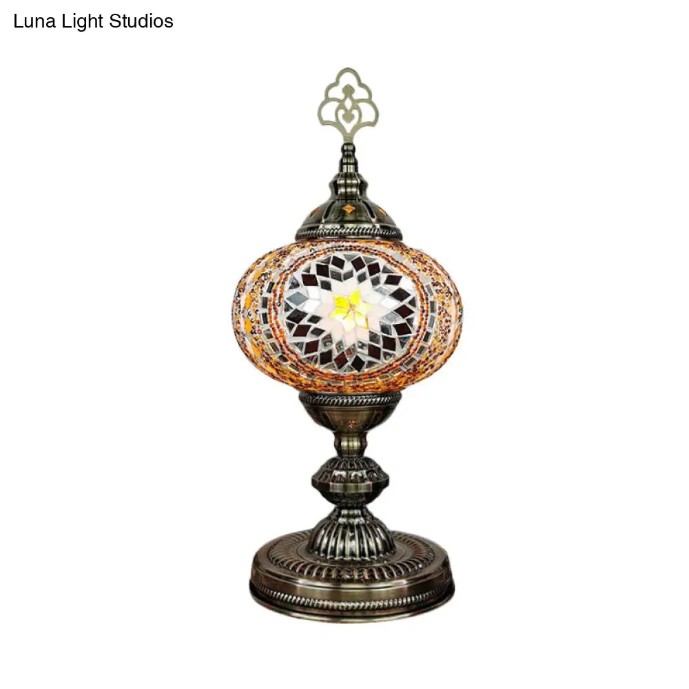 Caroline - Moroccan Oblong Night Light - Stained Art Glass Lamp