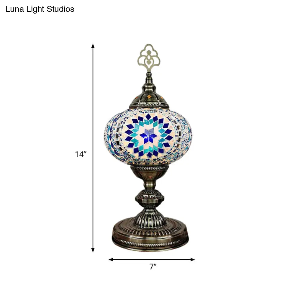 Caroline - Moroccan Oblong Night Light - Stained Art Glass Lamp
