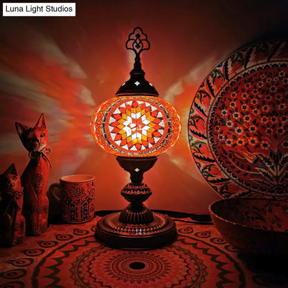 Caroline - Moroccan Oblong Night Light - Stained Art Glass Lamp
