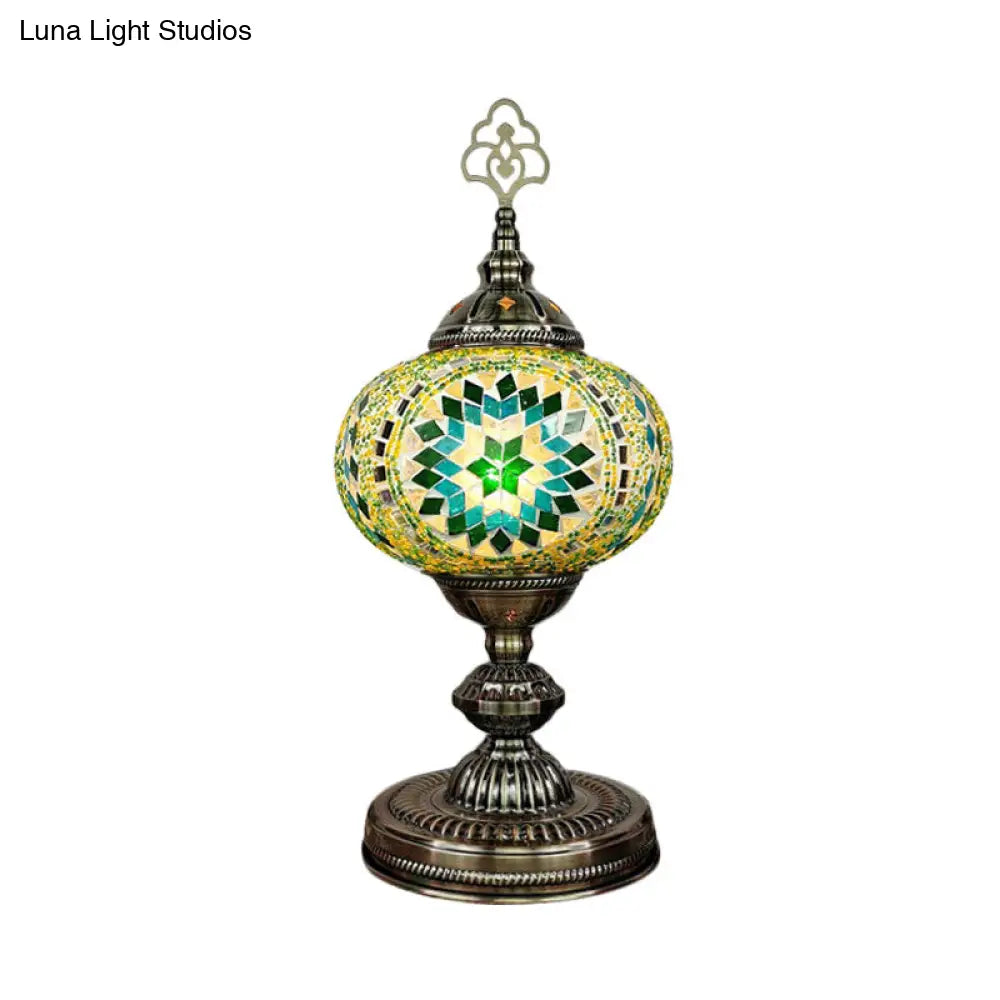 Caroline - Moroccan Oblong Night Light - Stained Art Glass Lamp