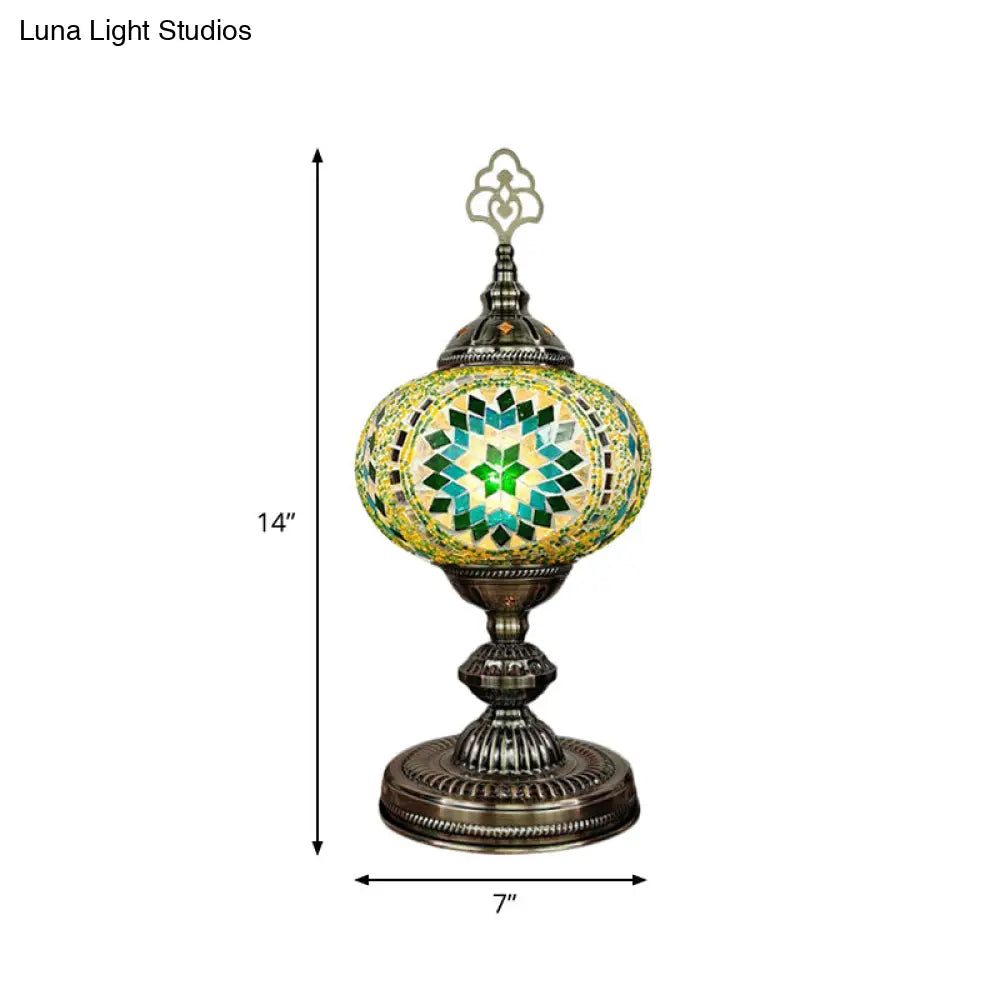 Caroline - Moroccan Oblong Night Light - Stained Art Glass Lamp