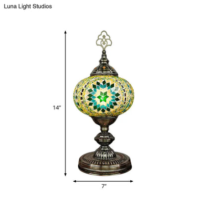 Caroline - Moroccan Oblong Night Light - Stained Art Glass Lamp