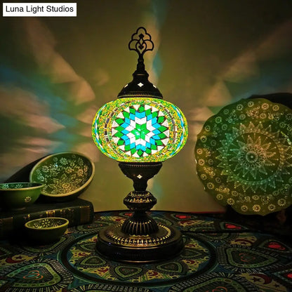 Caroline - Moroccan Oblong Night Light - Stained Art Glass Lamp