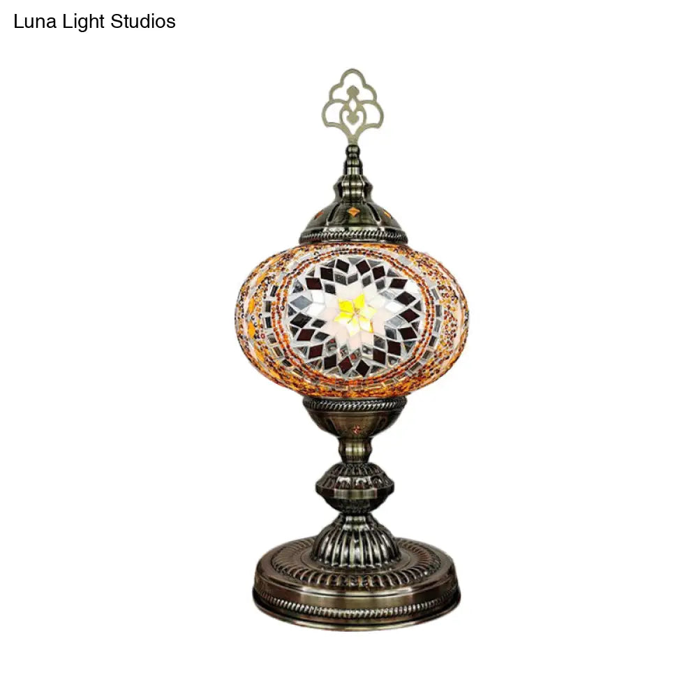 Caroline - Moroccan Oblong Night Light - Stained Art Glass Lamp
