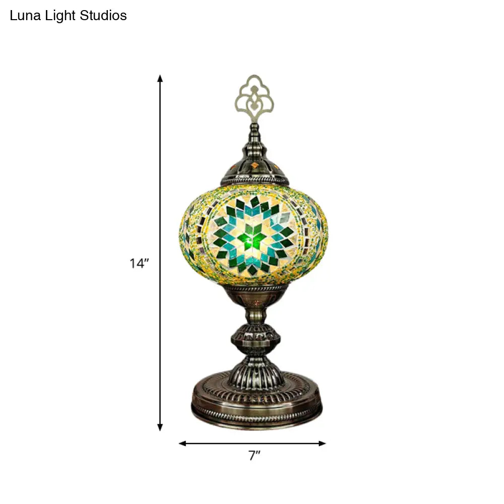Caroline - Moroccan Oblong Night Light - Stained Art Glass Lamp