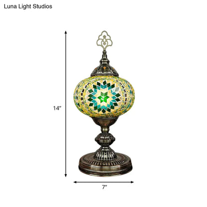 Caroline - Moroccan Oblong Night Light - Stained Art Glass Lamp