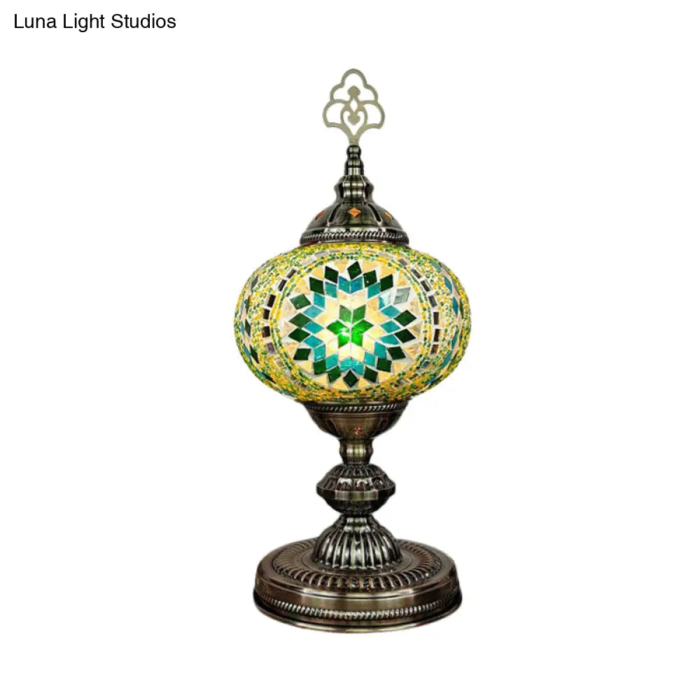 Caroline - Moroccan Oblong Night Light - Stained Art Glass Lamp