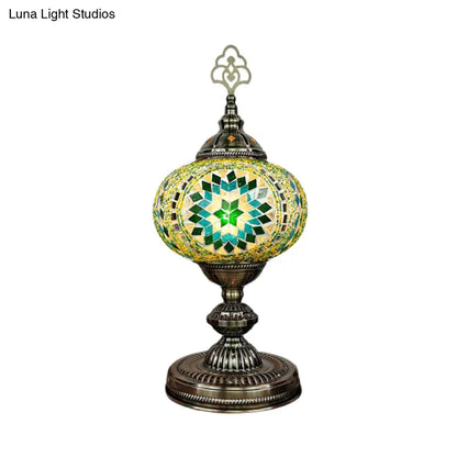 Caroline - Moroccan Oblong Night Light - Stained Art Glass Lamp