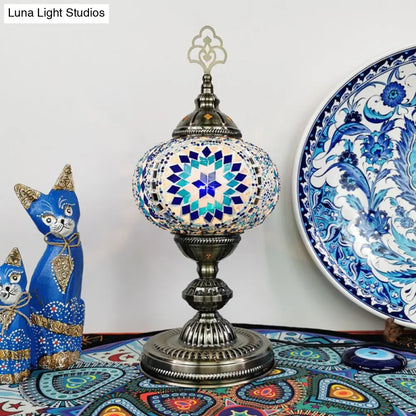 Caroline - Moroccan Oblong Night Light - Stained Art Glass Lamp