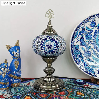 Caroline - Moroccan Oblong Night Light - Stained Art Glass Lamp