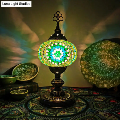 Caroline - Moroccan Oblong Night Light - Stained Art Glass Lamp