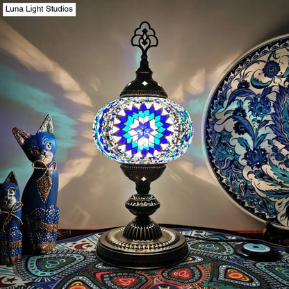 Caroline - Moroccan Oblong Night Light - Stained Art Glass Lamp