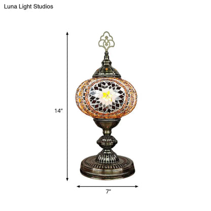 Caroline - Moroccan Oblong Night Light - Stained Art Glass Lamp