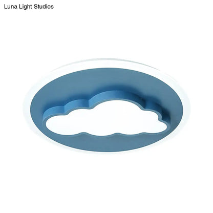 DecorBites™ Cartoon Acrylic Blue LED Ceiling Lamp for Kids Bedroom - Cloud/Rudder Flush Light Fixture