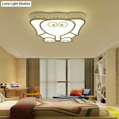 DecorBites™ Cartoon Acrylic Ceiling Light for Kindergarten with White Flush Mount Fixture
