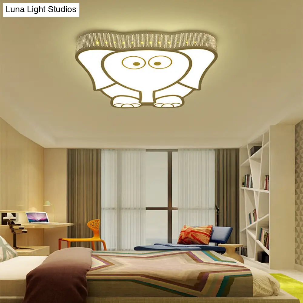 DecorBites™ Cartoon Acrylic Ceiling Light for Kindergarten with White Flush Mount Fixture