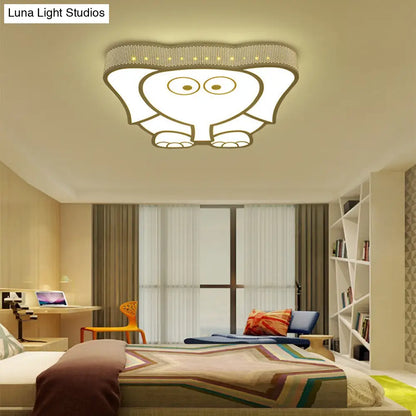 DecorBites™ Cartoon Acrylic Ceiling Light for Kindergarten with White Flush Mount Fixture