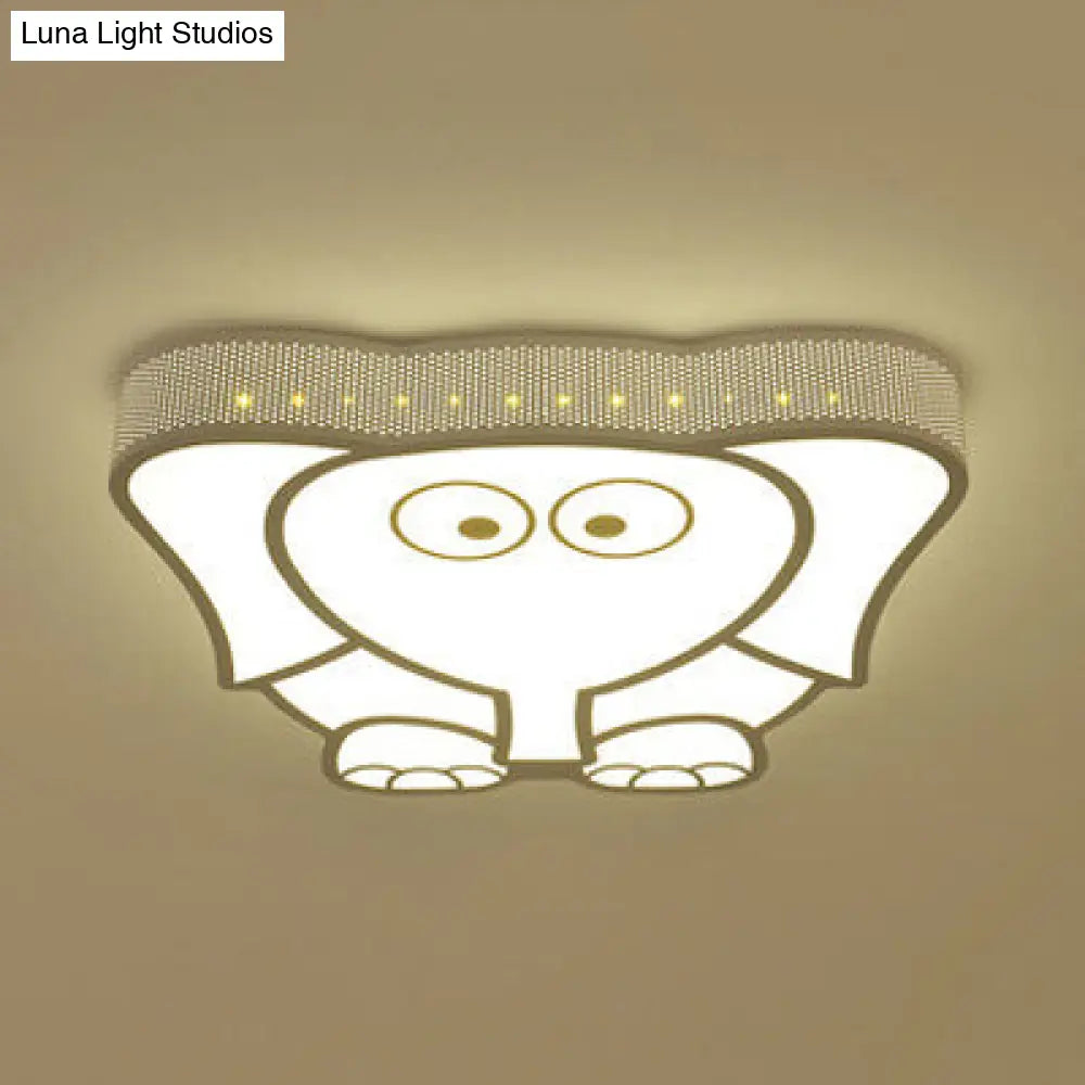 DecorBites™ Cartoon Acrylic Ceiling Light for Kindergarten with White Flush Mount Fixture