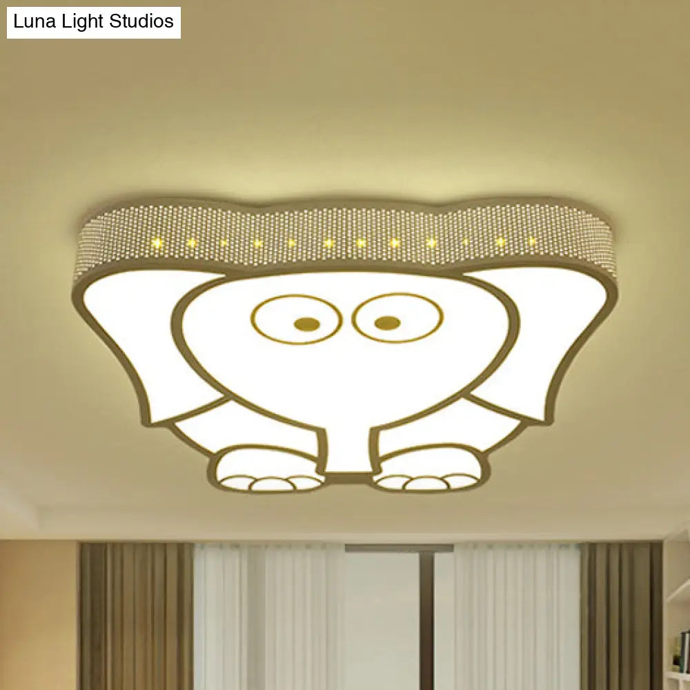 DecorBites™ Cartoon Acrylic Ceiling Light for Kindergarten with White Flush Mount Fixture