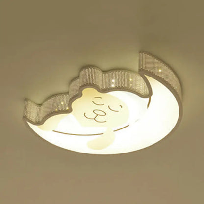 DecorBites™ Cartoon Acrylic Ceiling Light for Kindergarten with White Flush Mount Fixture