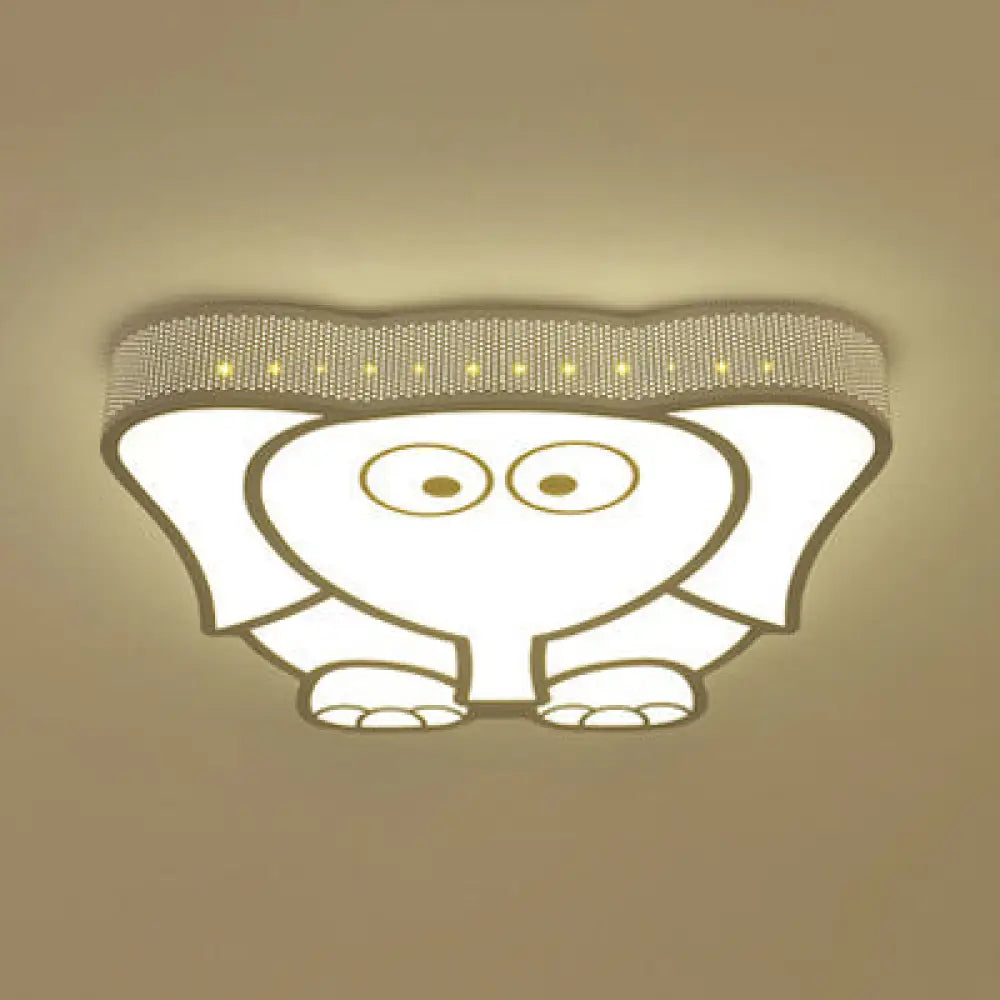 DecorBites™ Cartoon Acrylic Ceiling Light for Kindergarten with White Flush Mount Fixture