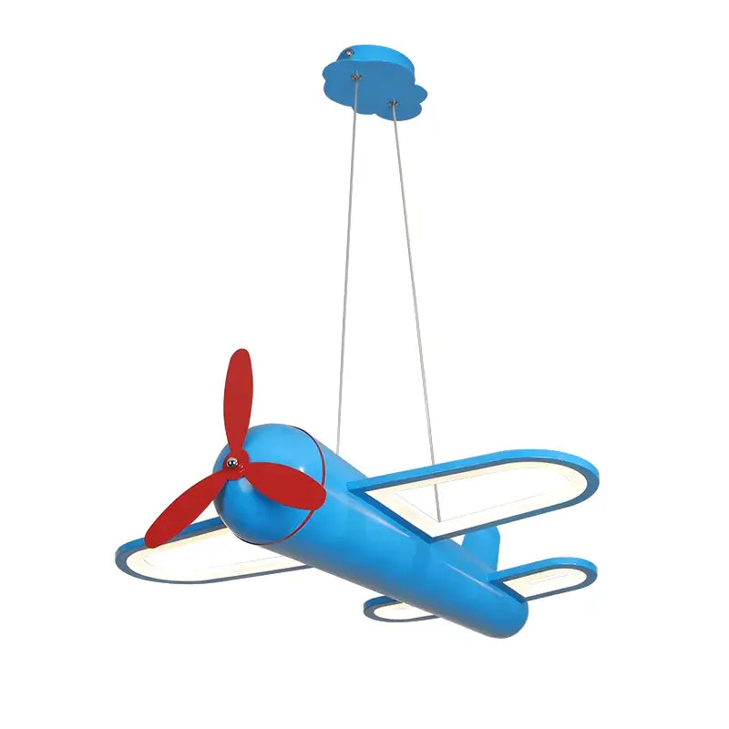 Blue and red decorbites cartoon airplane pendant light with white led lighting for kids bedroom decorbites cartoon airplane