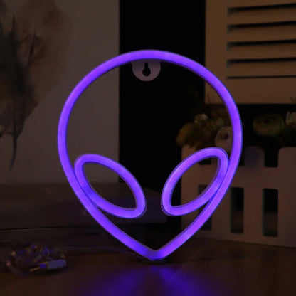 Cartoon Alien LED Nightstand Light for Baby Bedroom - Plastic White Wall Night Lighting