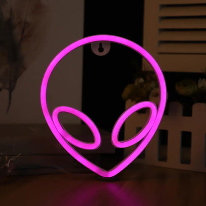 Cartoon Alien LED Nightstand Light for Baby Bedroom - Plastic White Wall Night Lighting
