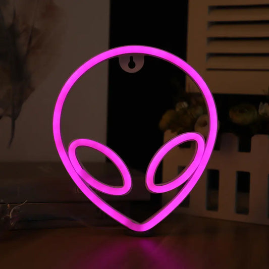 Cartoon Alien LED Nightstand Light for Baby Bedroom - Plastic White Wall Night Lighting
