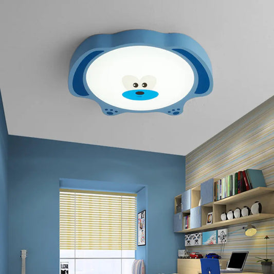 DecorBites™ Cartoon Bear LED Flush Mount Lighting for Kids' Room in Blue/Pink Acrylic and Metal
