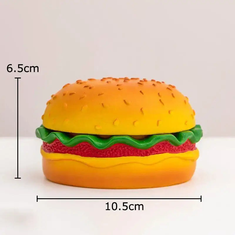 Vibrant glossy yellow and green resin cartoon burger ashtray shaped like a decorative box for office table use