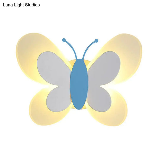 DecorBites™ Cartoon Butterfly LED Sconce Lamp: Fun Acrylic Wall Lighting Fixture in Multiple Colors and Light Options for Kindergarten