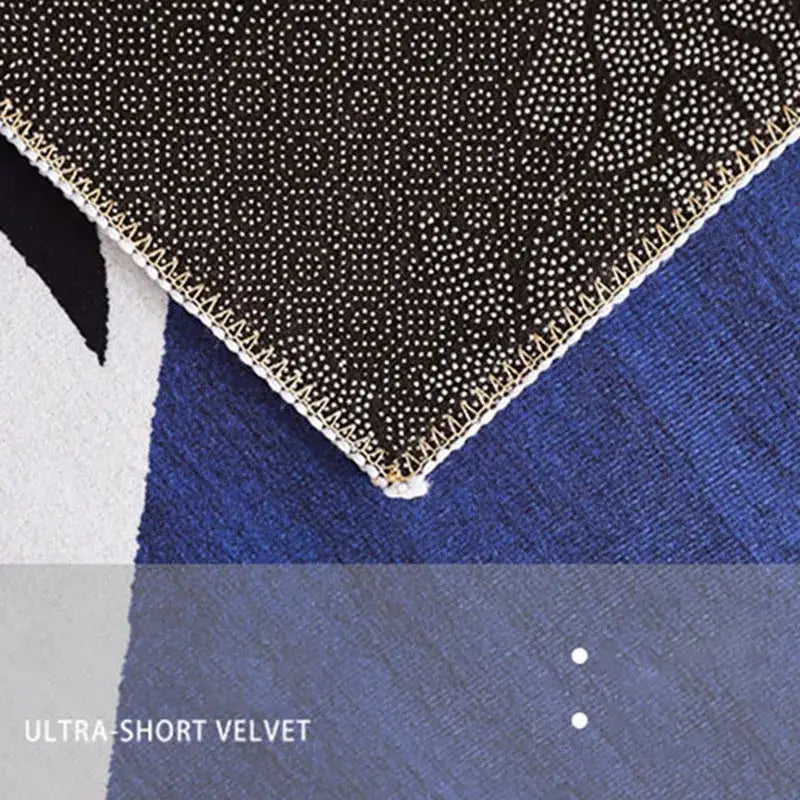 Black velvet door mat with white polka dots and stitched edge featuring block crystal velvet for decorbites block crystal