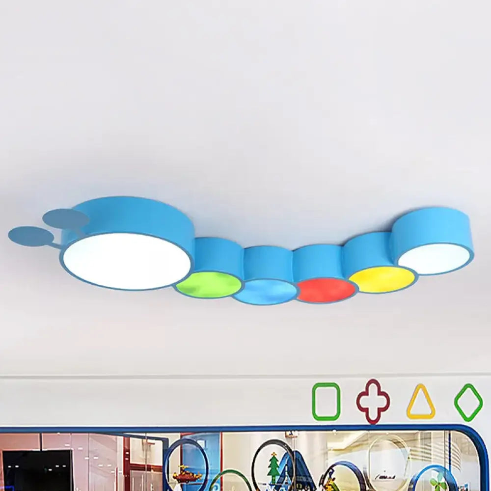 DecorBites™ Cartoon Caterpillar LED Ceiling Lamp in Yellow/Blue