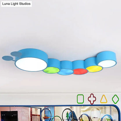 DecorBites™ Cartoon Caterpillar LED Ceiling Lamp in Yellow/Blue