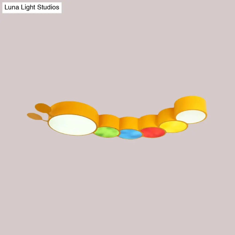 DecorBites™ Cartoon Caterpillar LED Ceiling Lamp in Yellow/Blue